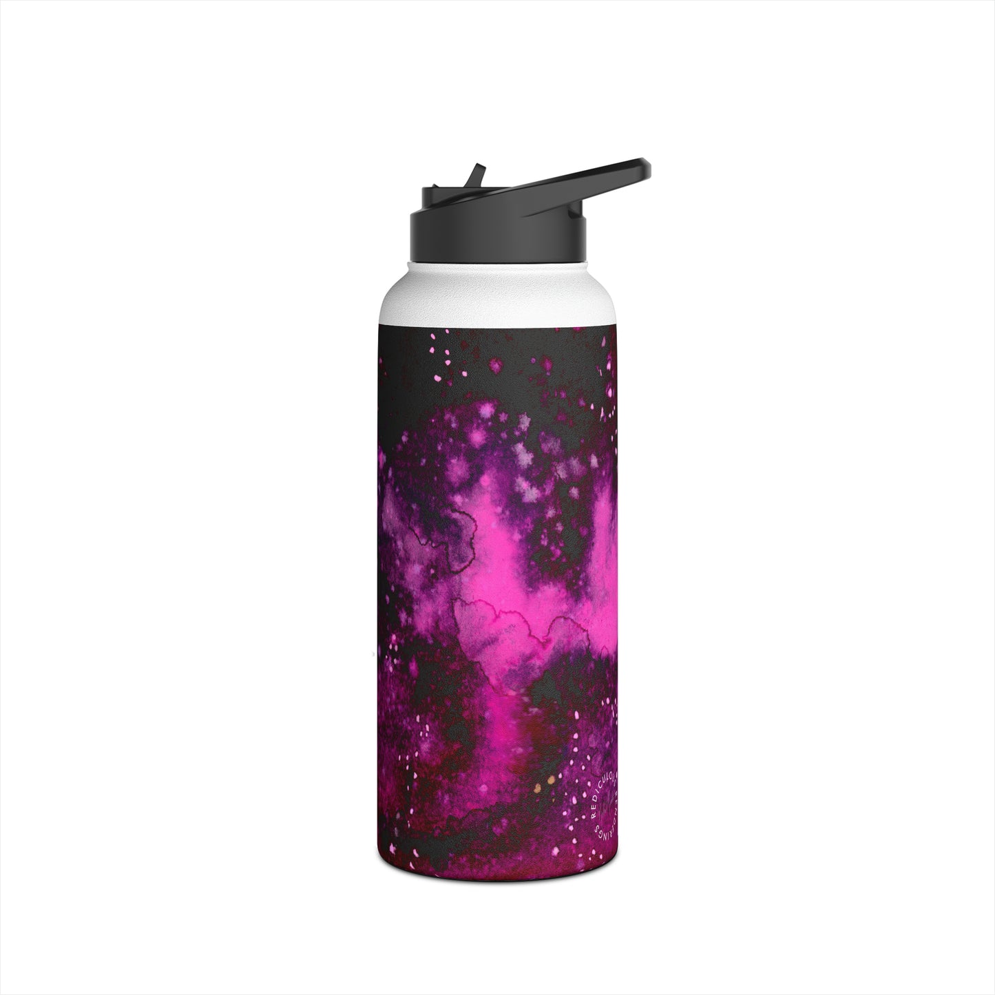 Rose Colored Galaxy Stainless Steel Water Bottle, Standard Lid