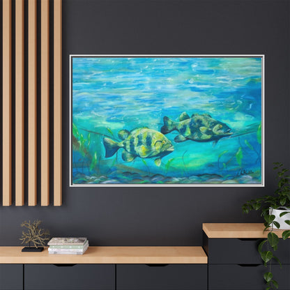 Framed Matte Canvas - Underwater Fish Scene