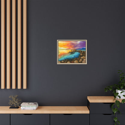 Sunset Ocean Beach Framed Wall Art