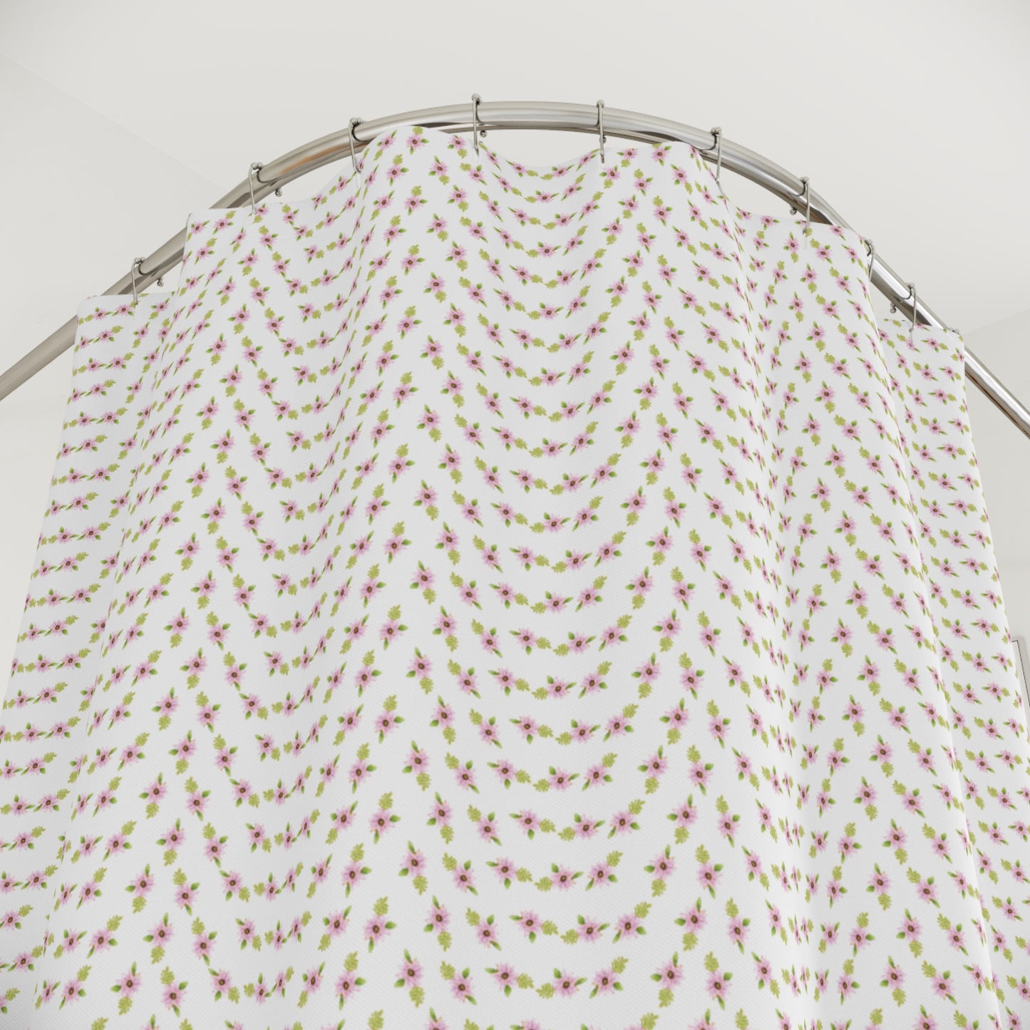 Pink Pastel Flowers Shower Curtain