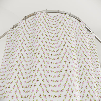 Pink Pastel Flowers Shower Curtain