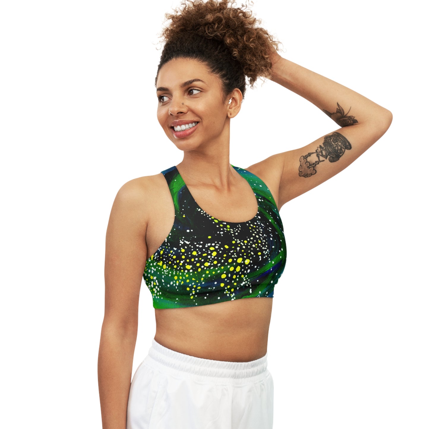 Spiral Galaxy Seamless Sports Bra (AOP)