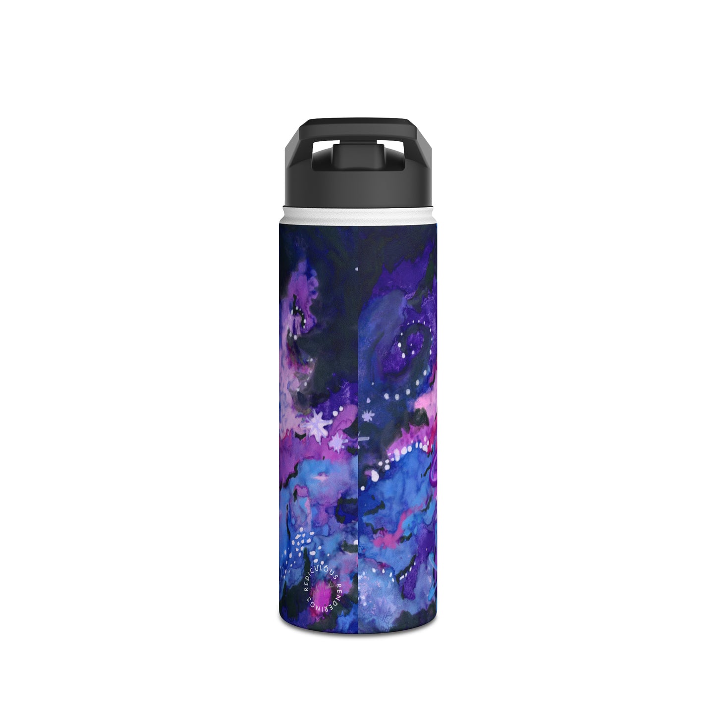 Purple Galaxy Stainless Steel Water Bottle, Standard Lid