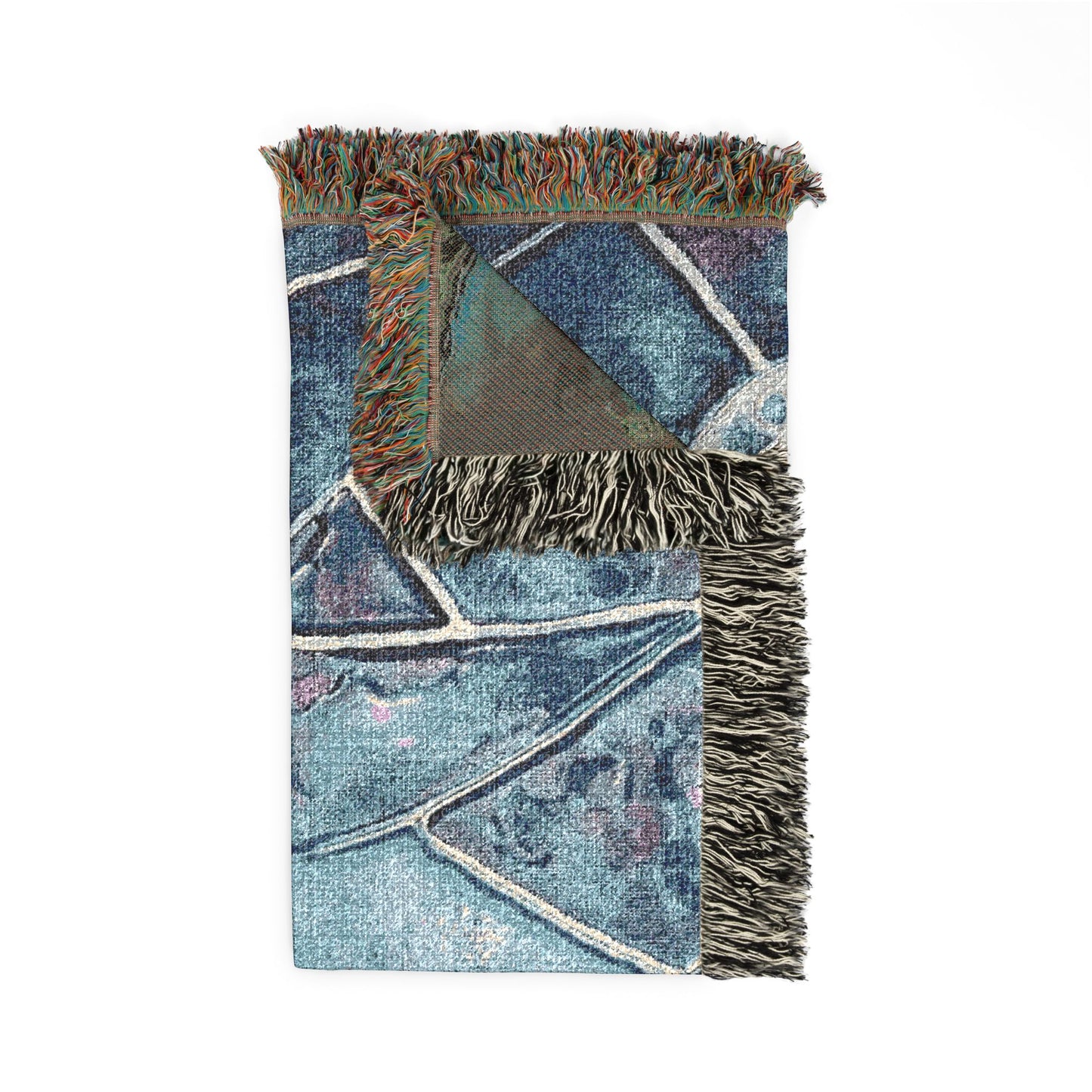 Stained Glass Manatee Woven Blanket — Colorful Artful Throw