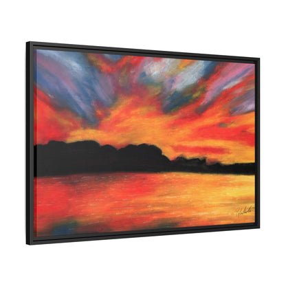 Sunset Over The Lake Framed Wall Art