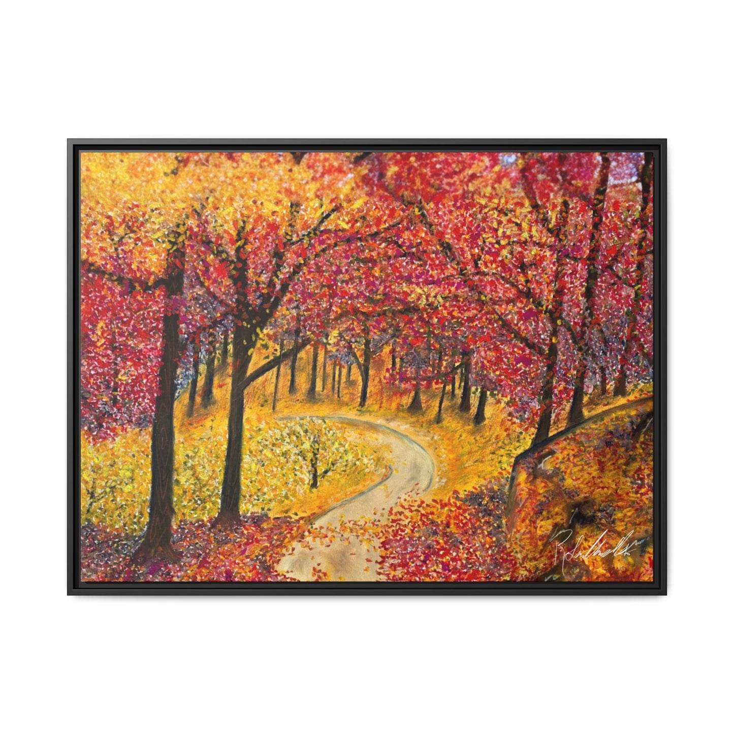 Vibrant Fall Forest Framed Wall Art