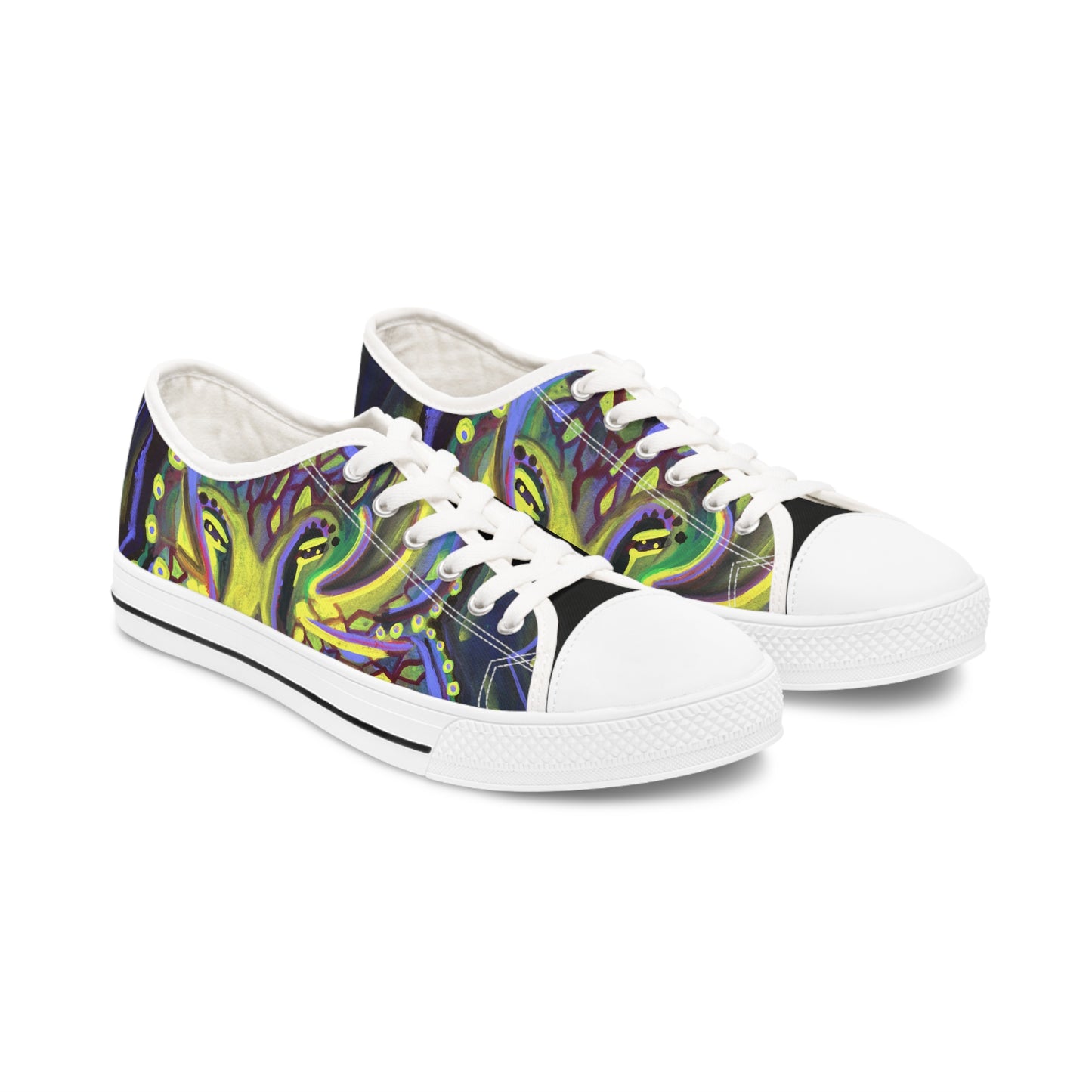 Octopus Green/Black Woman's Low-top Classic Sneakers