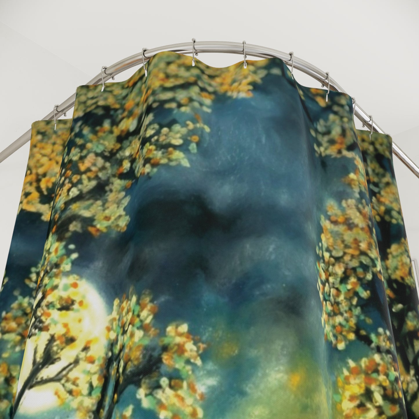Fire Sun Trees Shower Curtain