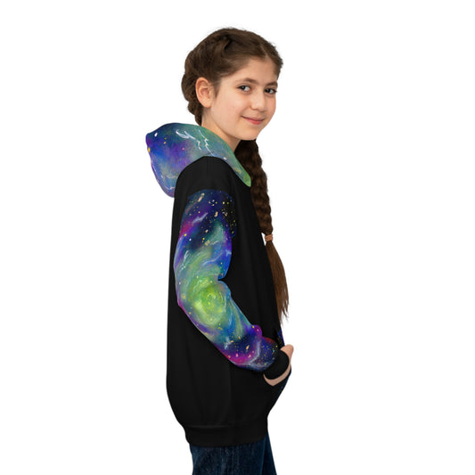 Rainbow Vortex Galaxy Children's Hoodie (AOP)