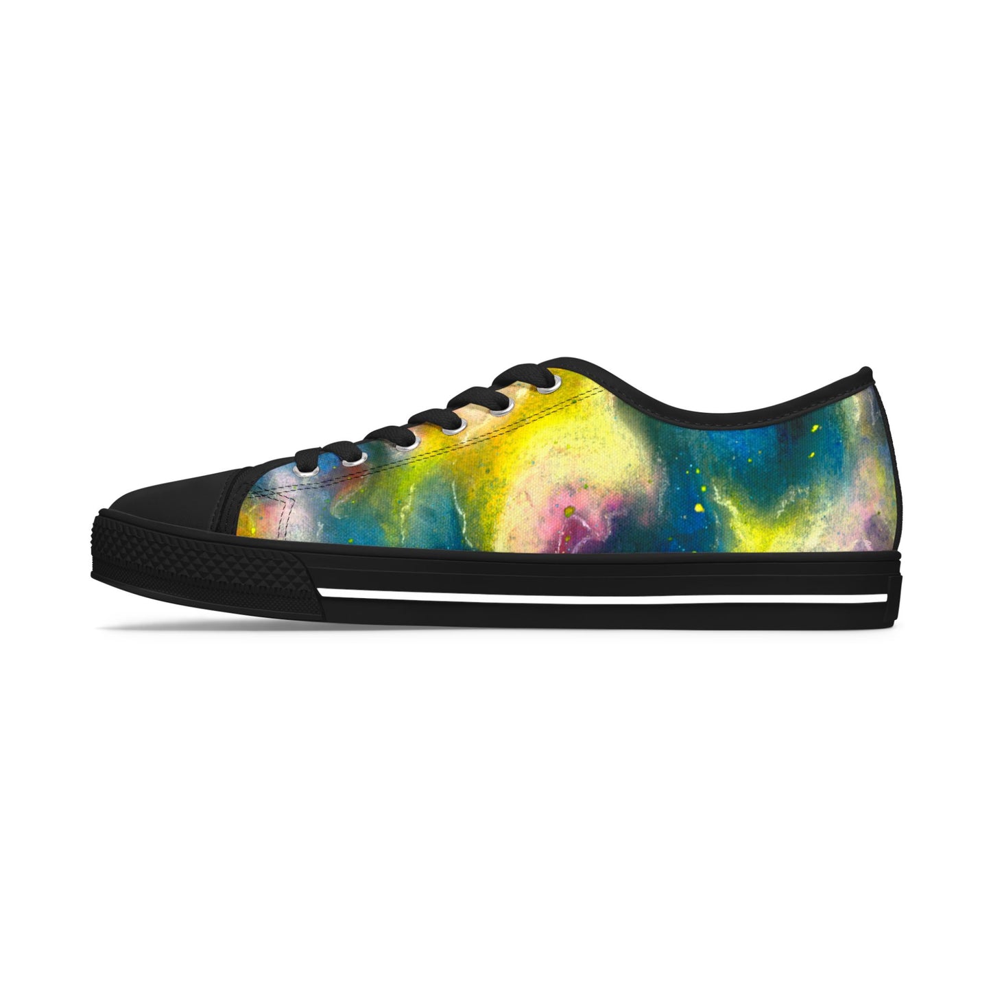 Galaxy Watercolor Low Top Sneakers — Women’s Colorful Space Print Shoes