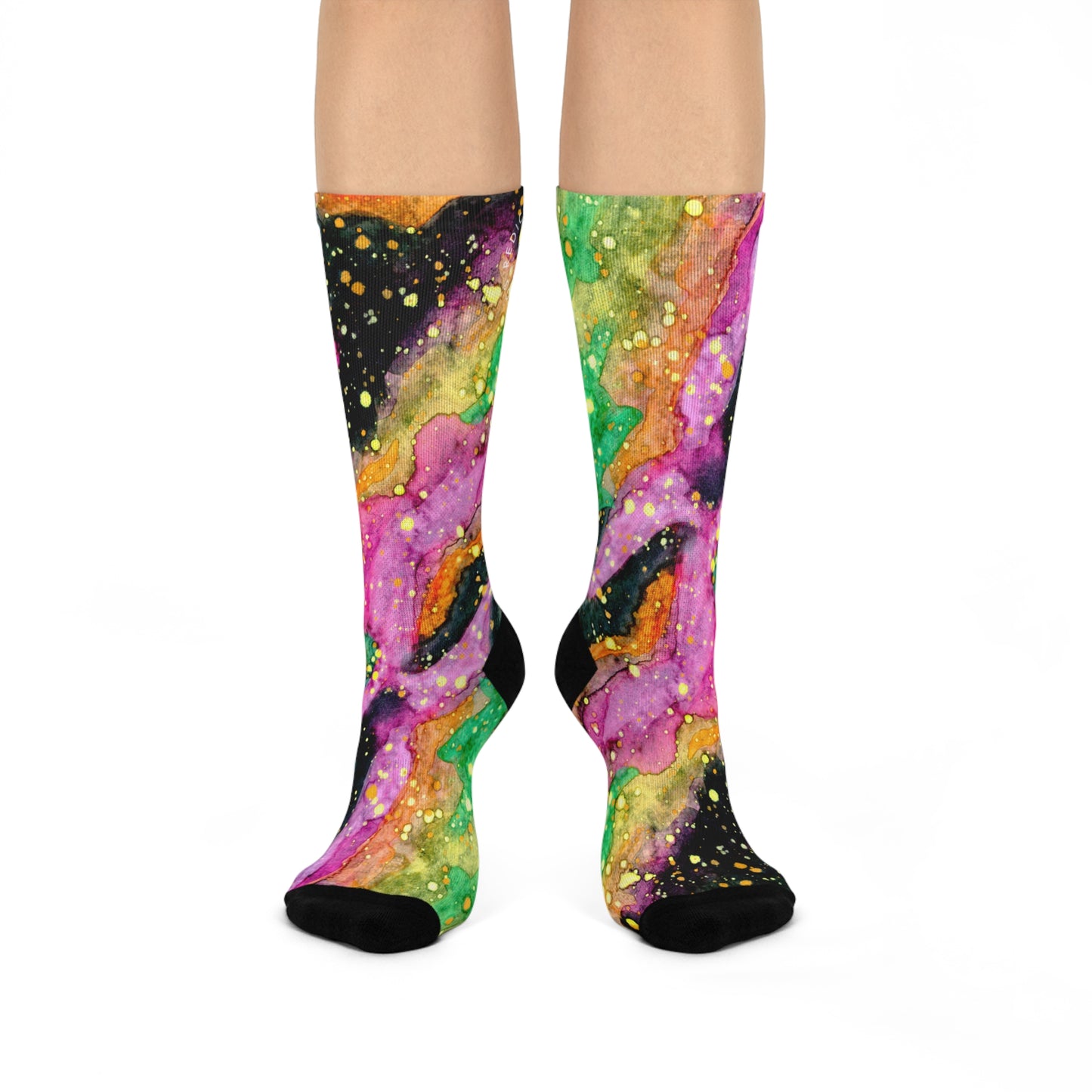 Neon Galaxy Cushioned Crew Socks