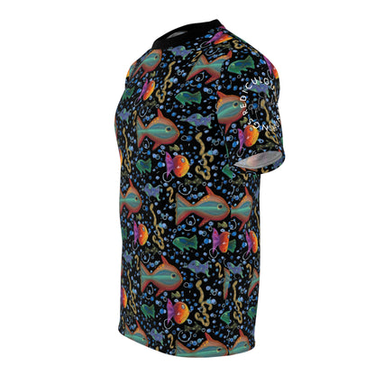 T-Shirt — Neon Retro Fish All-Over Print Tee