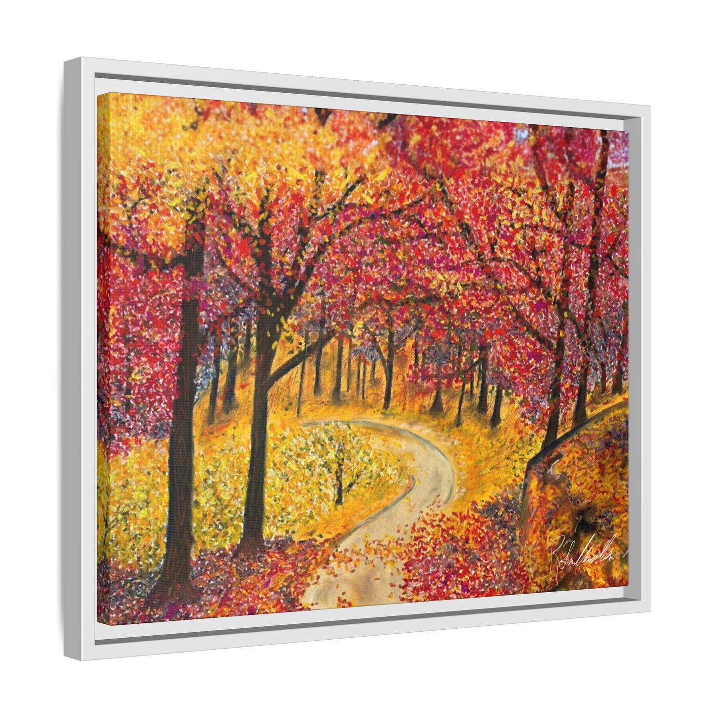 Vibrant Fall Forest Framed Wall Art