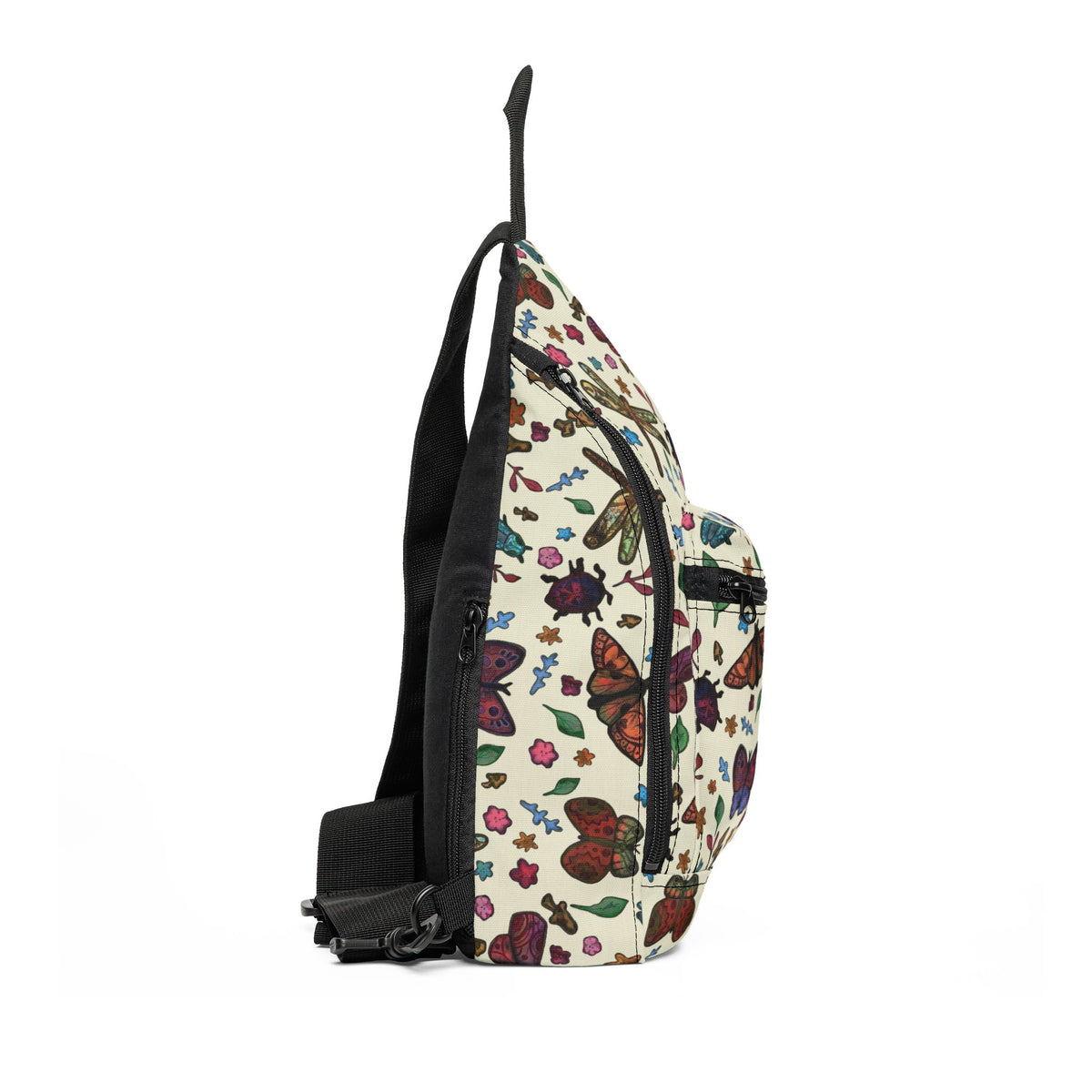 Butterfly Garden Sling Bag - Floral Nature Crossbody Bag