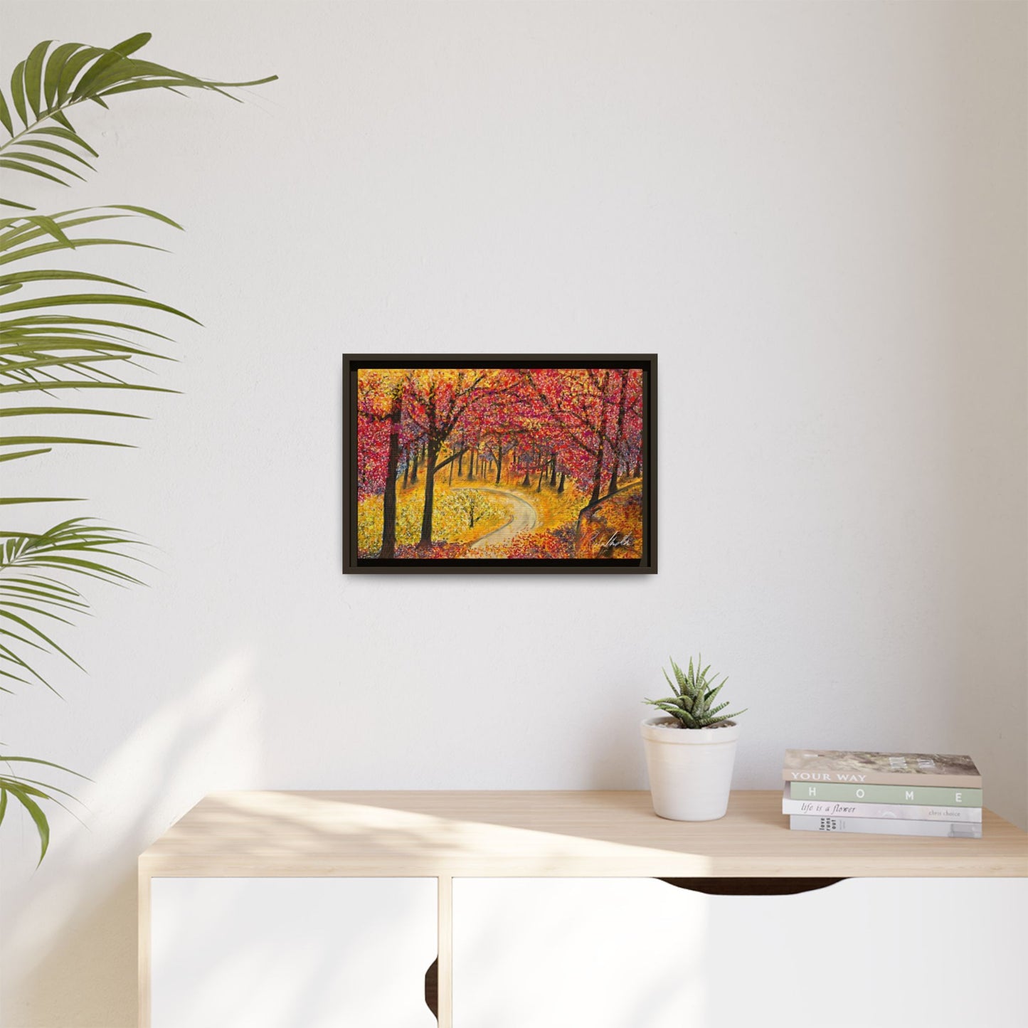 Vibrant Fall Forest Framed Wall Art