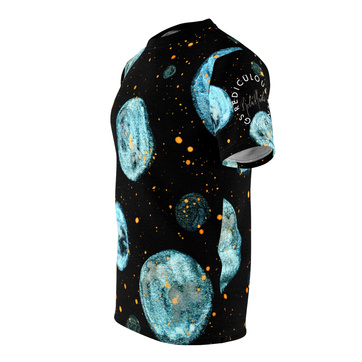 Little Blue Planets Galaxy Unisex T-Shirt (AOP)