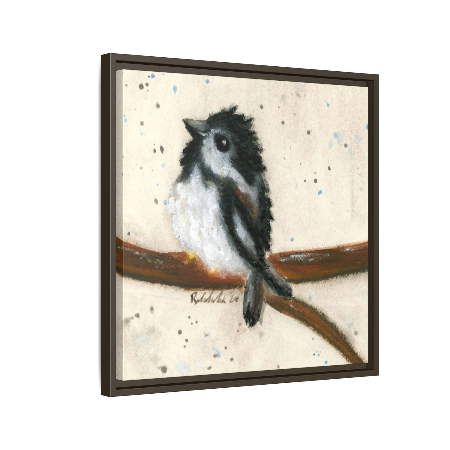 Black Finch Bird Framed Wall Art