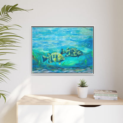 Framed Matte Canvas - Underwater Fish Scene