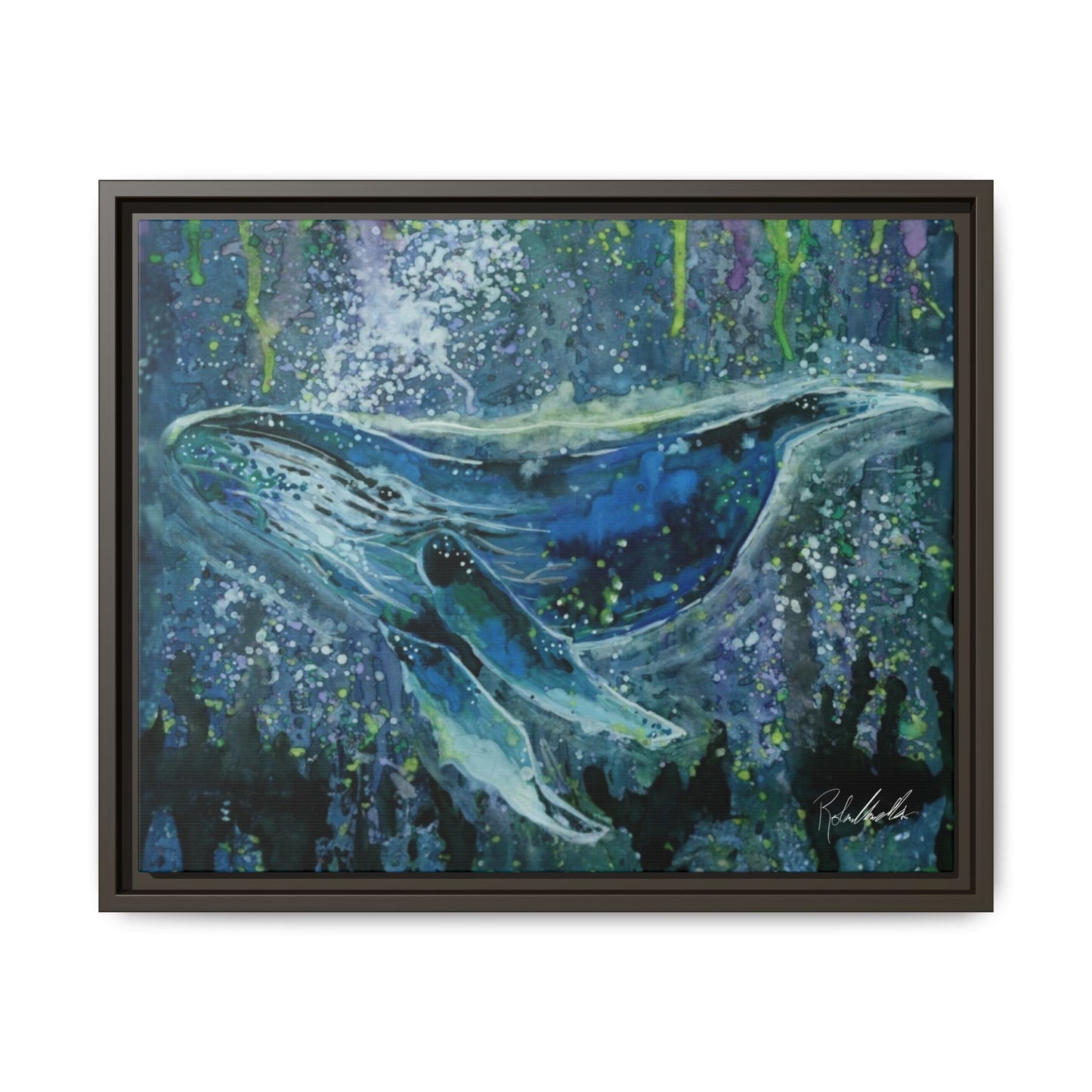 Watercolor Whale Framed Wall Art