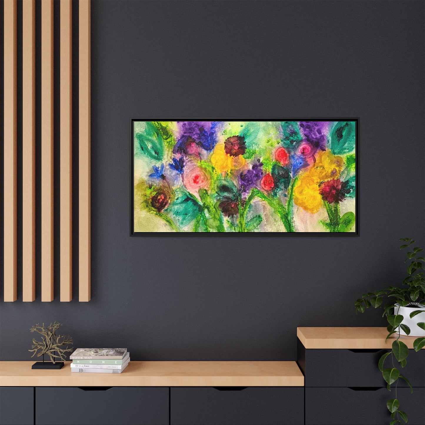 Abstract Flowers Framed Wall Art