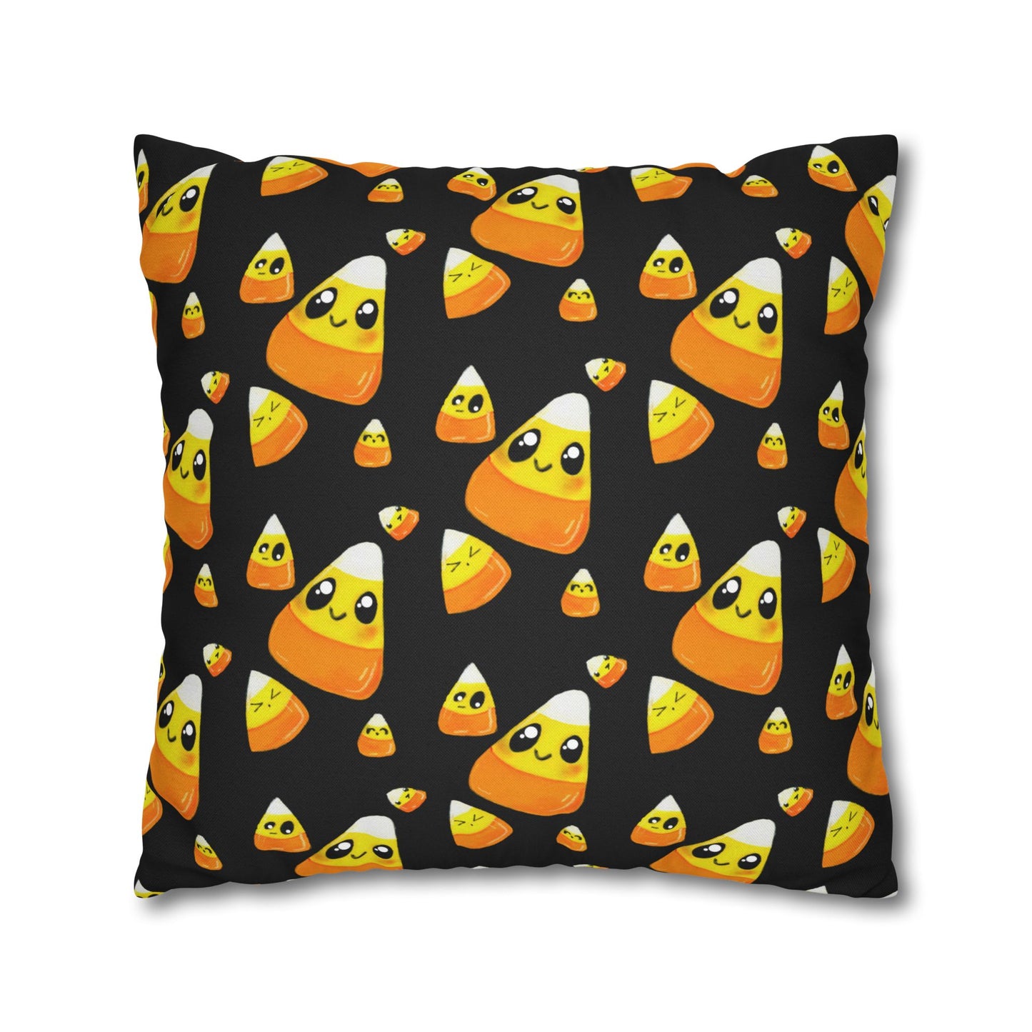 Cute Candy Corn Pattern Pillowcase — Halloween Decorative Throw Pillow Cover