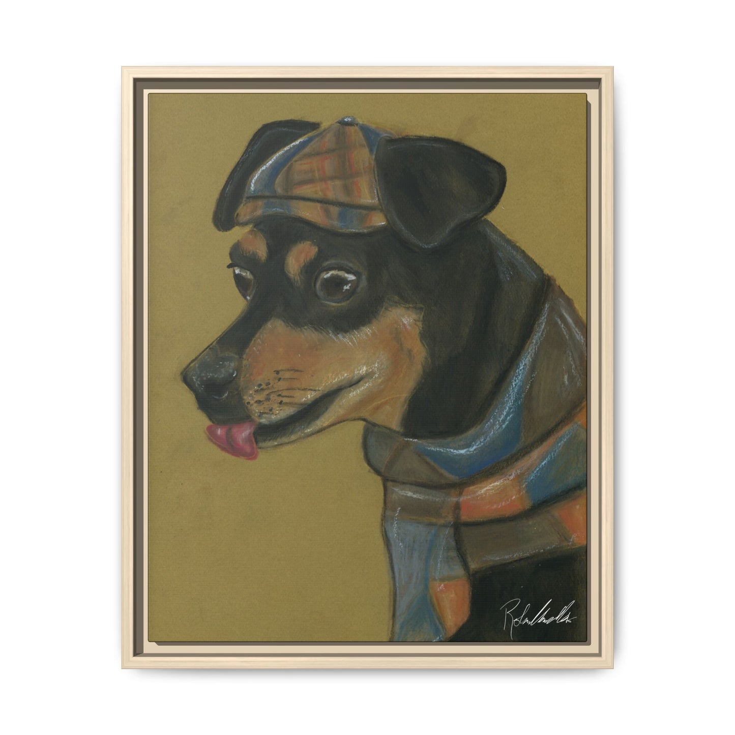 Small Chihuahua Dog in Hat Framed Wall Art