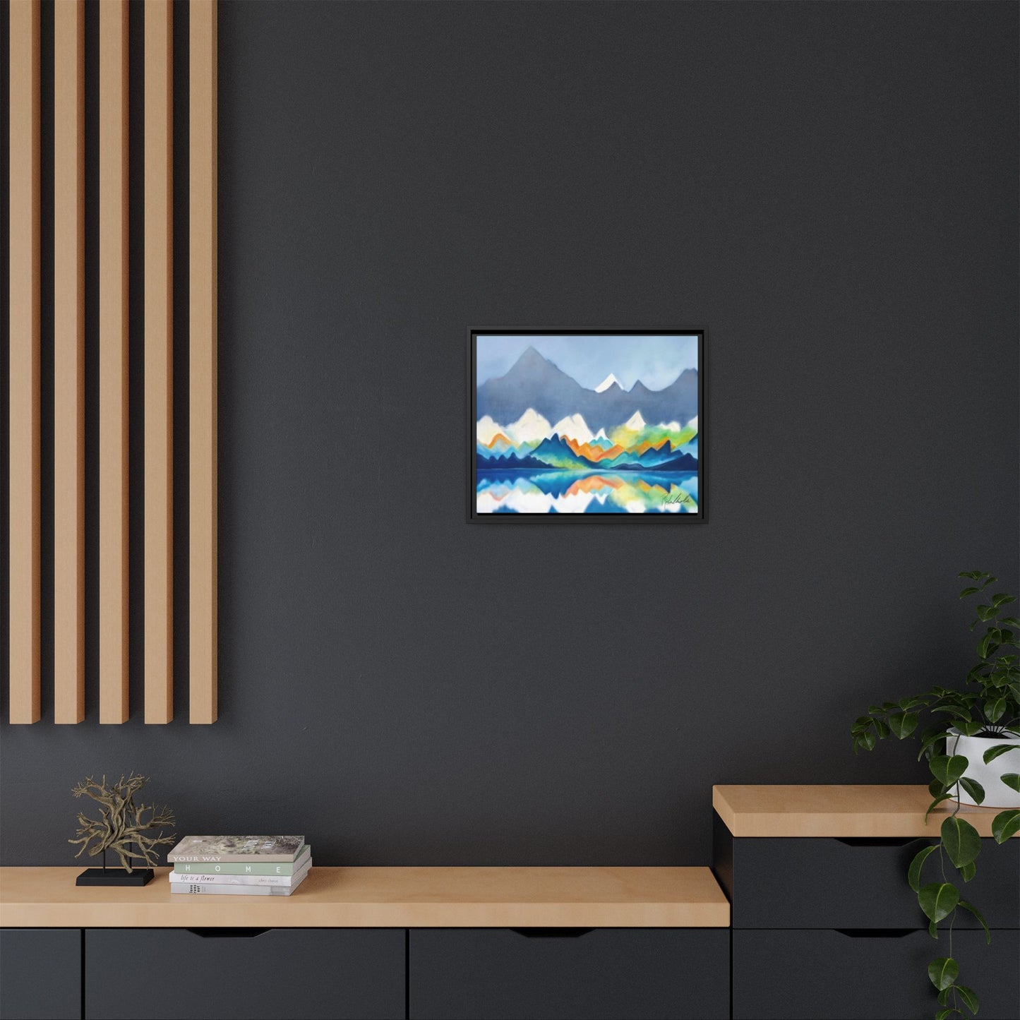 Blue and Gray Smokey Mountains Framed Wall Art