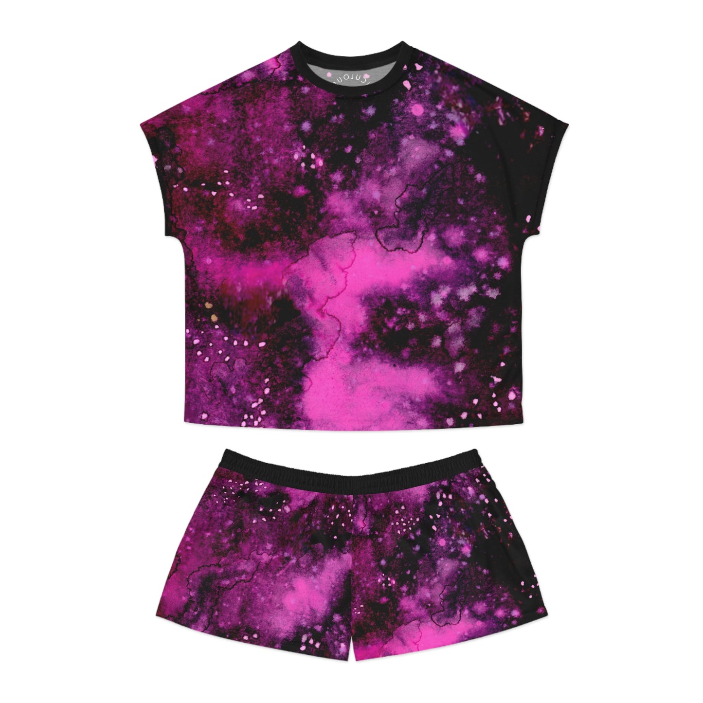 Galaxy Pink Women's Pajama Set - Short Sleeve & Shorts Sleepwear