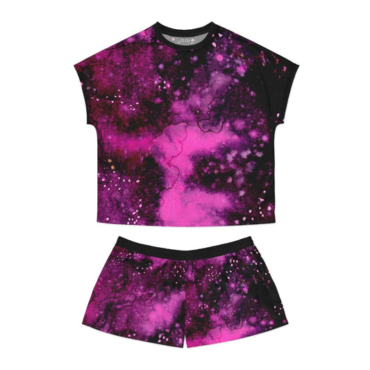 Galaxy Pink Women's Pajama Set - Short Sleeve & Shorts Sleepwear