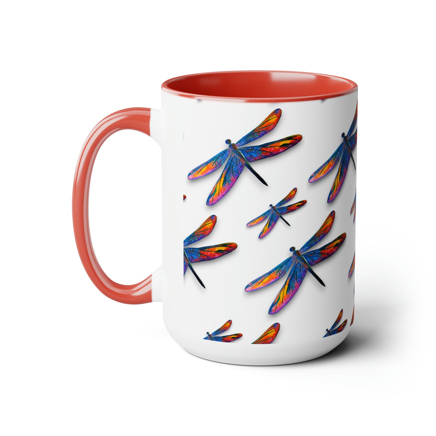 Dragonfly Two-Tone Coffee Mugs, 15oz