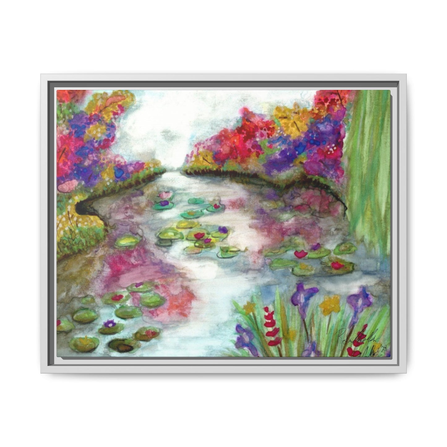 Floral Summer Pond Framed Wall Art