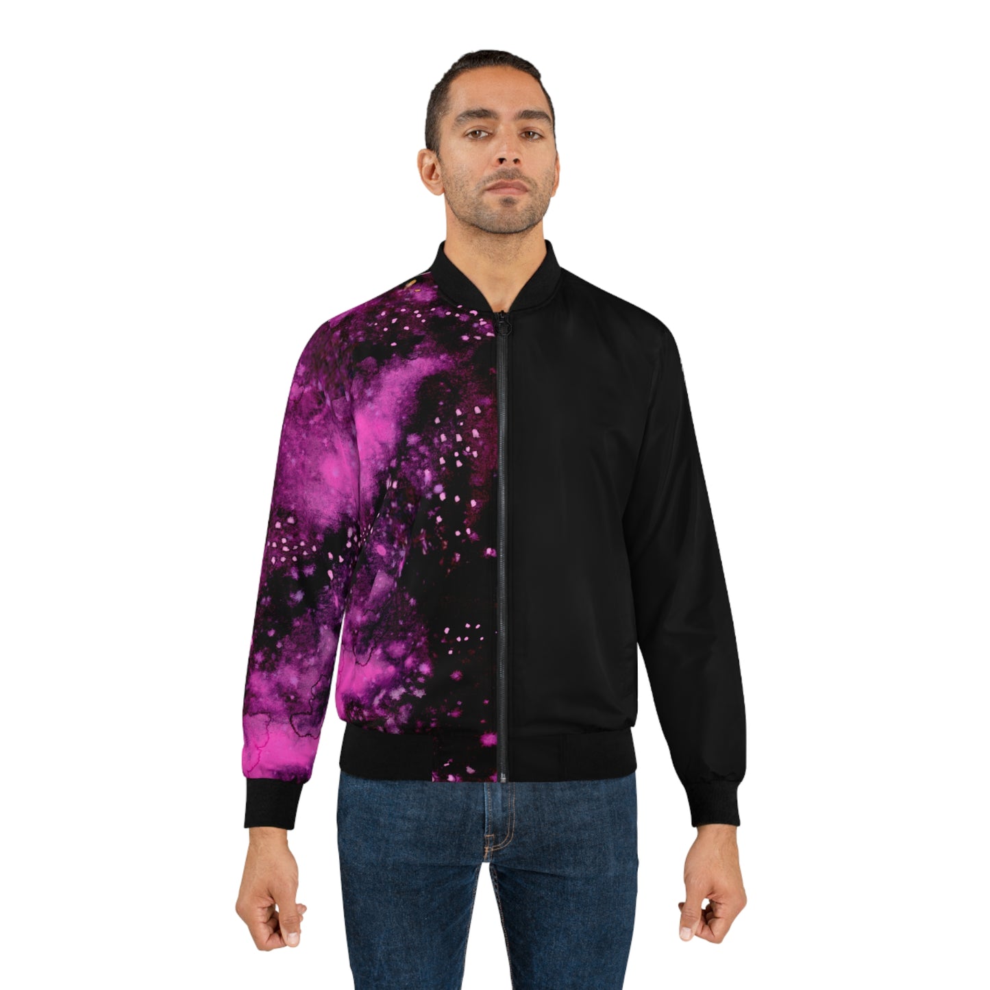 Rose Colored Galaxy Men's Bomber Jacket (AOP)