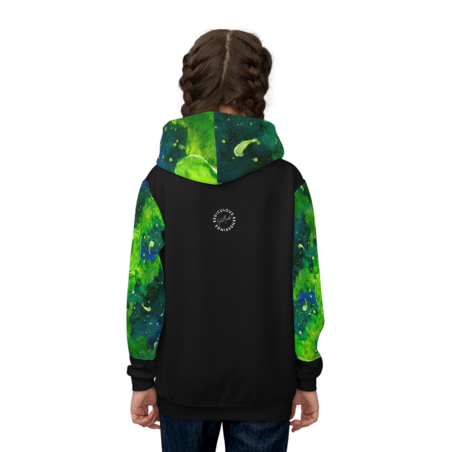 Green Galaxy Children's Hoodie (AOP)