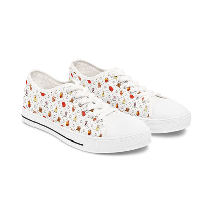 Cute Cow Bell Printed Women's Classic Low Top Sneaker Shoes
