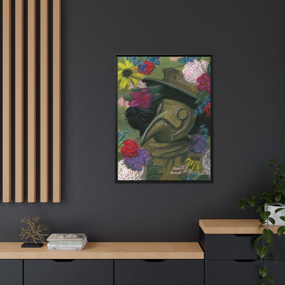 Plague Doctor and Raven Framed Wall Art