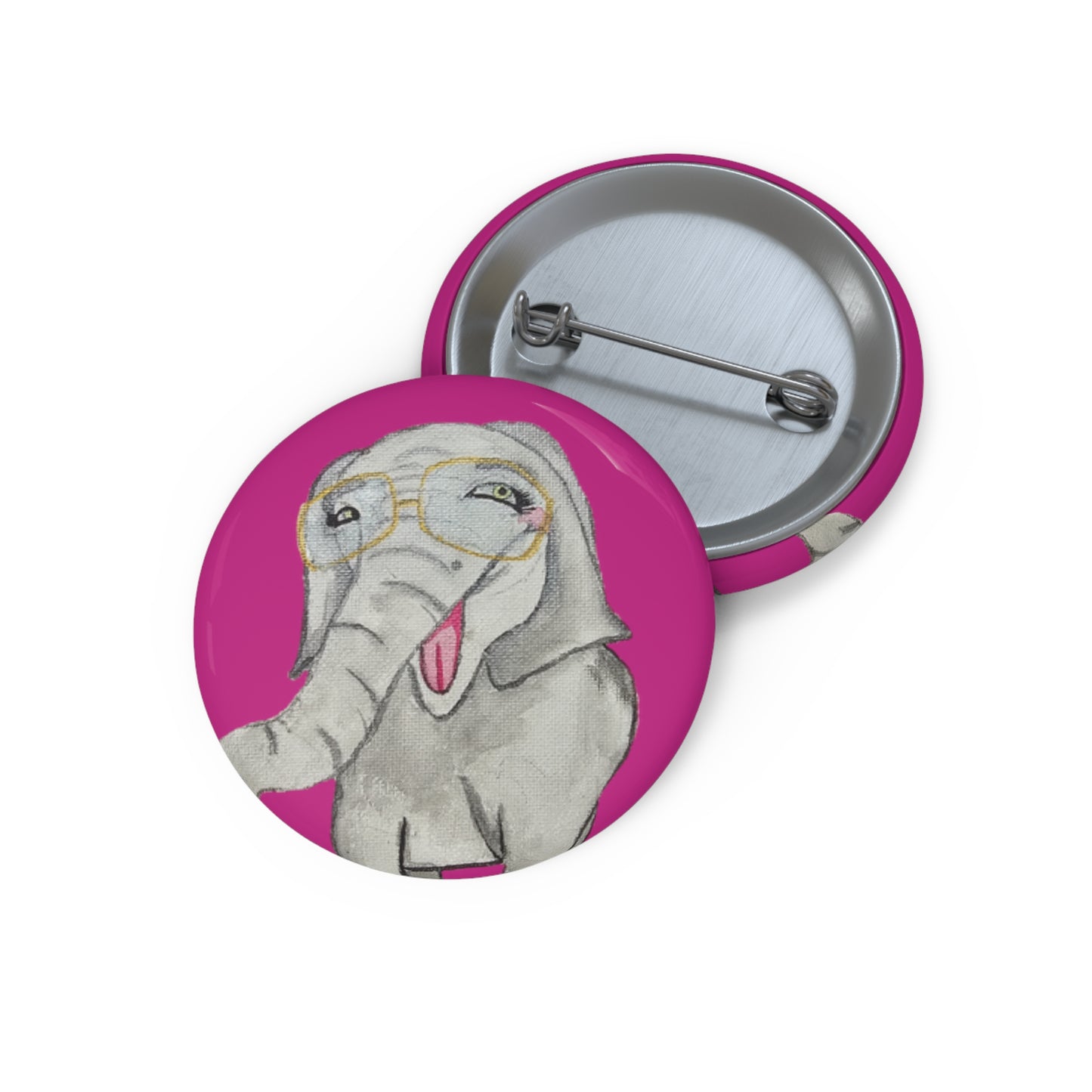 Selfie Elephant Pin Buttons