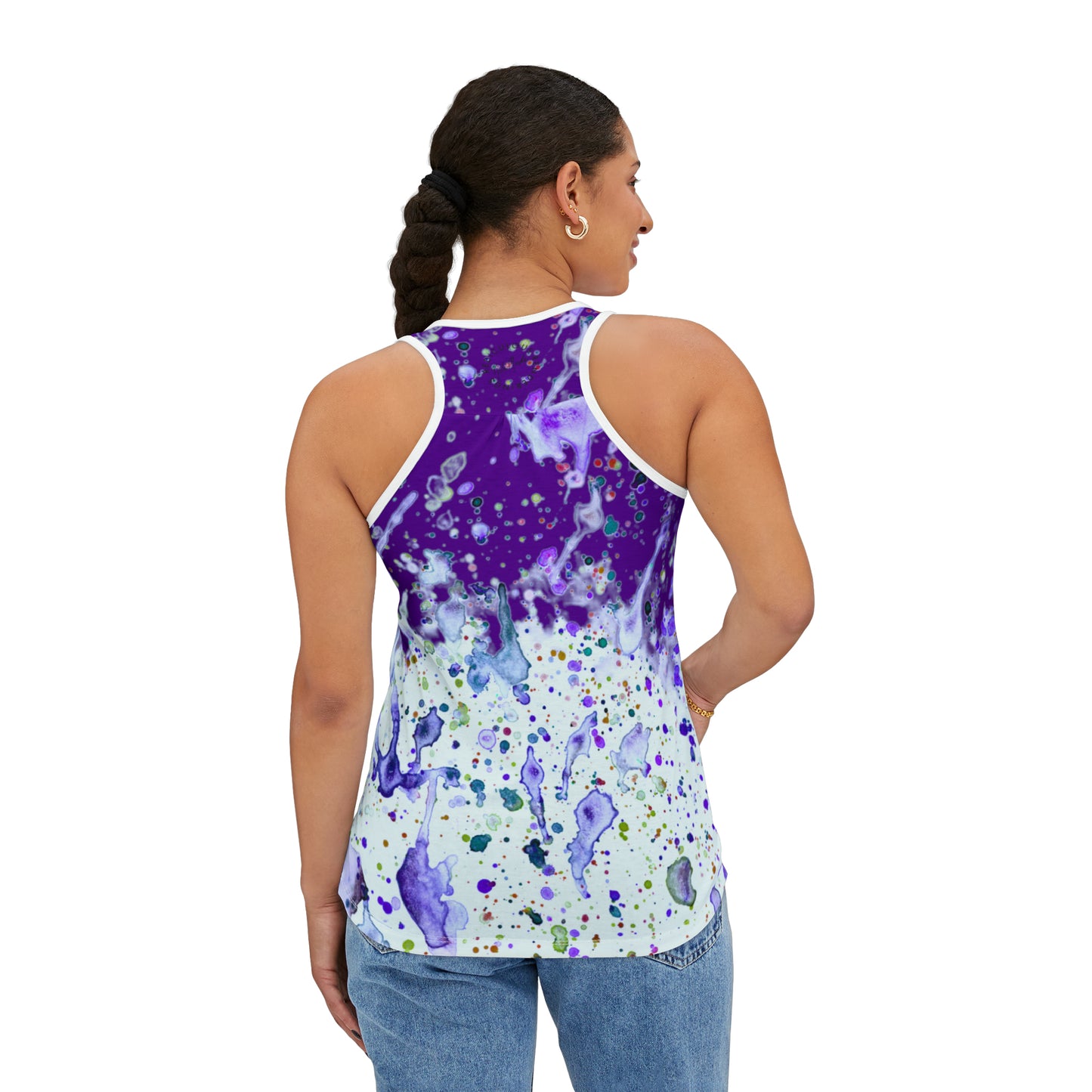 Purple Color Splash Women's Tank Top (AOP)