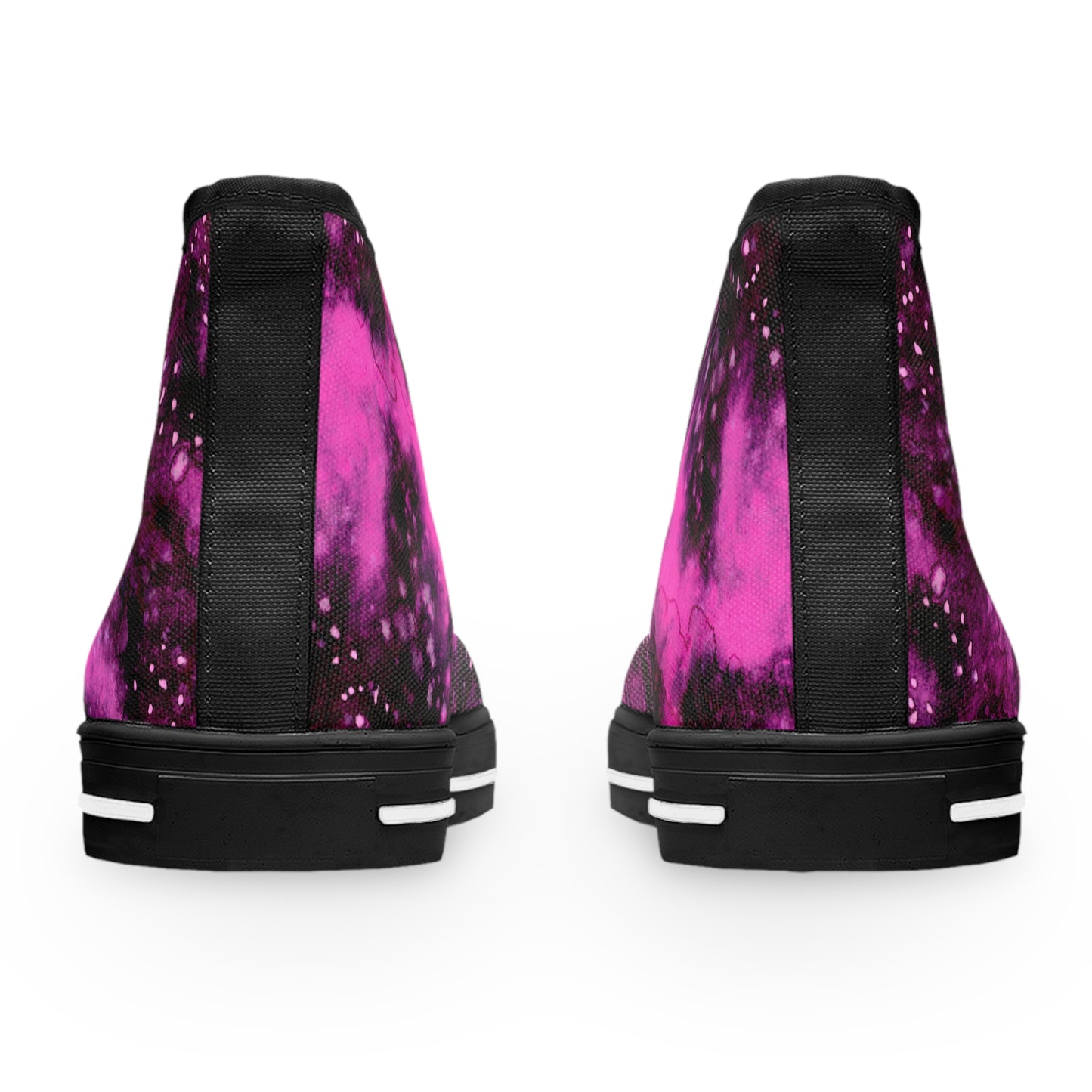 Women's High Top Sneakers — Magenta Galaxy Print Cosmic Canvas Shoes