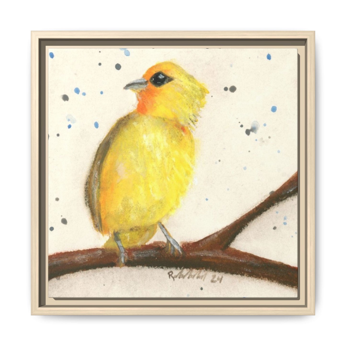 Yellow Canary Bird Framed Wall Art