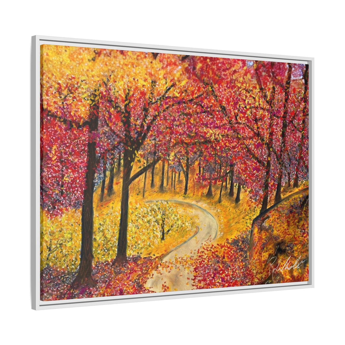 Vibrant Fall Forest Framed Wall Art