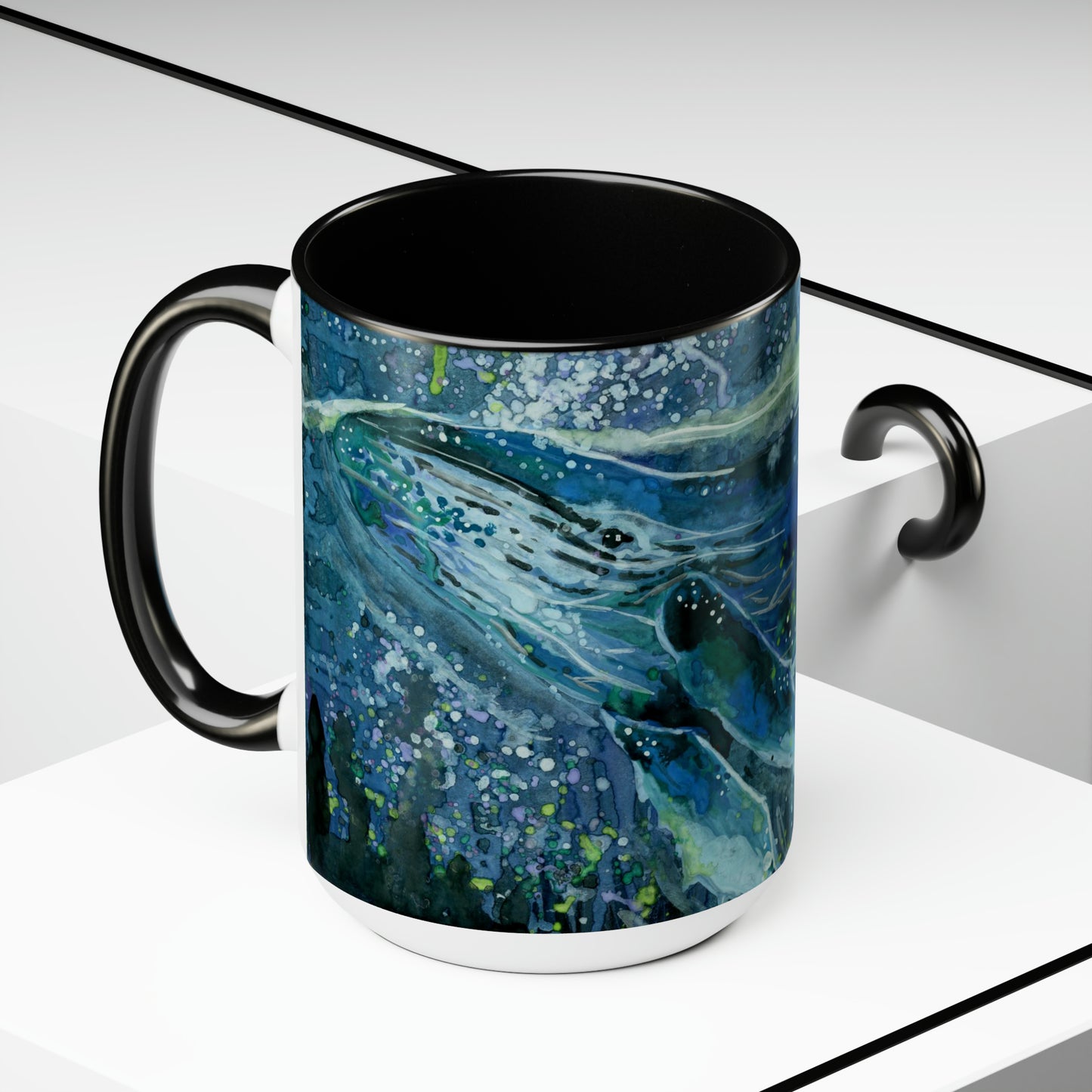 Whale Two-Tone Coffee Mugs, 15oz