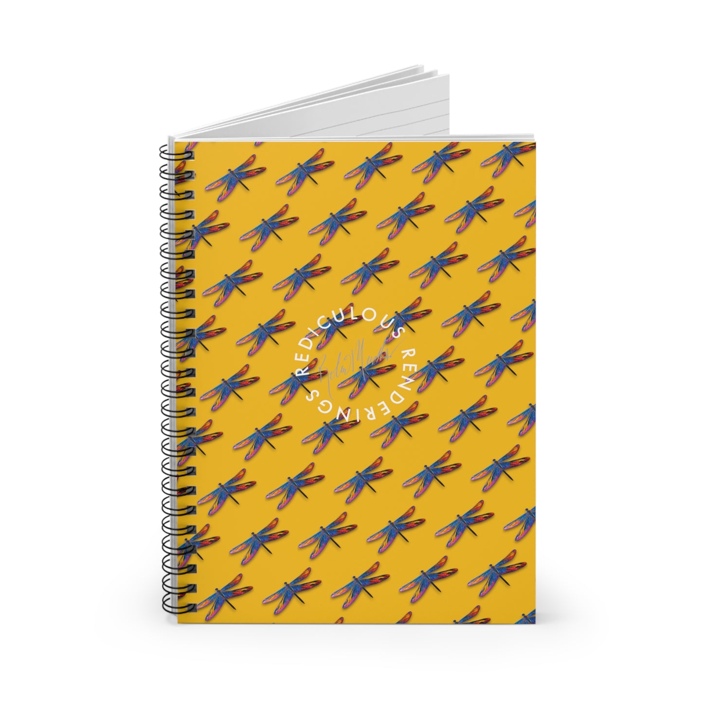 Dragon Fly Spiral Notebook - Ruled Line 118 Pages, Printed Cover