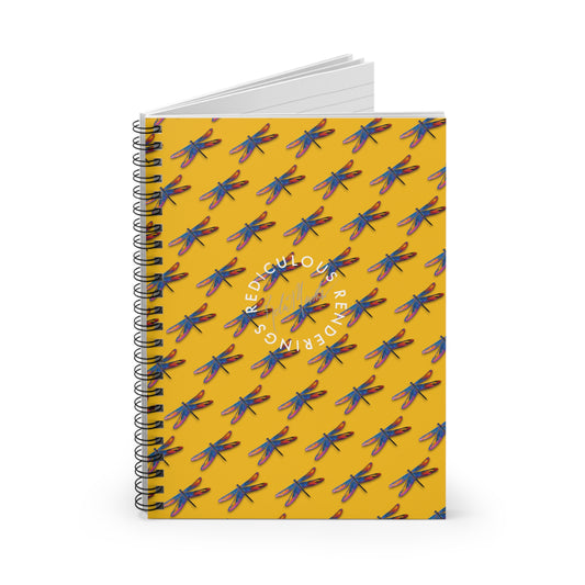 Dragon Fly Spiral Notebook - Ruled Line 118 Pages, Printed Cover