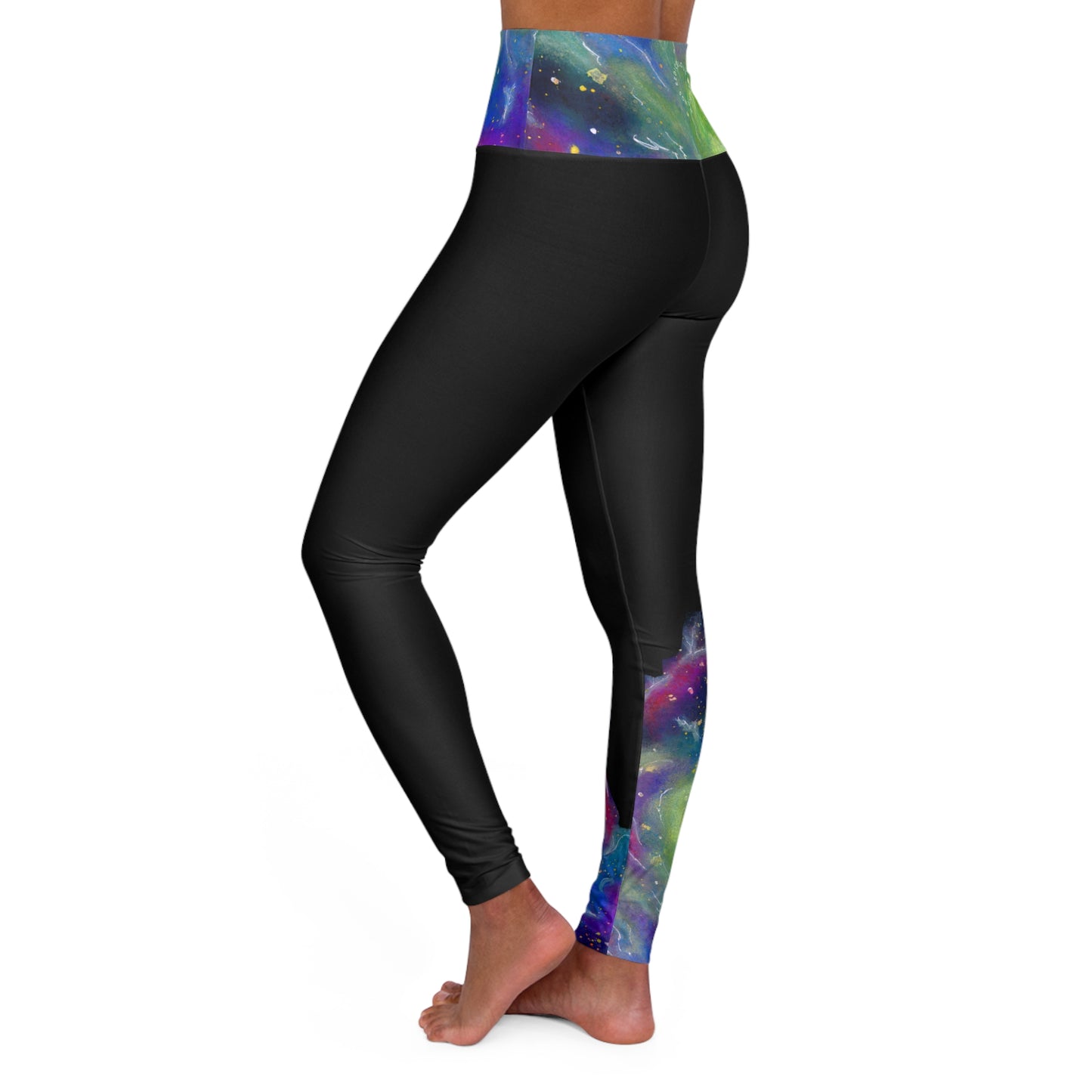 Rainbow Vortex Galaxy High Waisted Yoga Leggings (AOP)