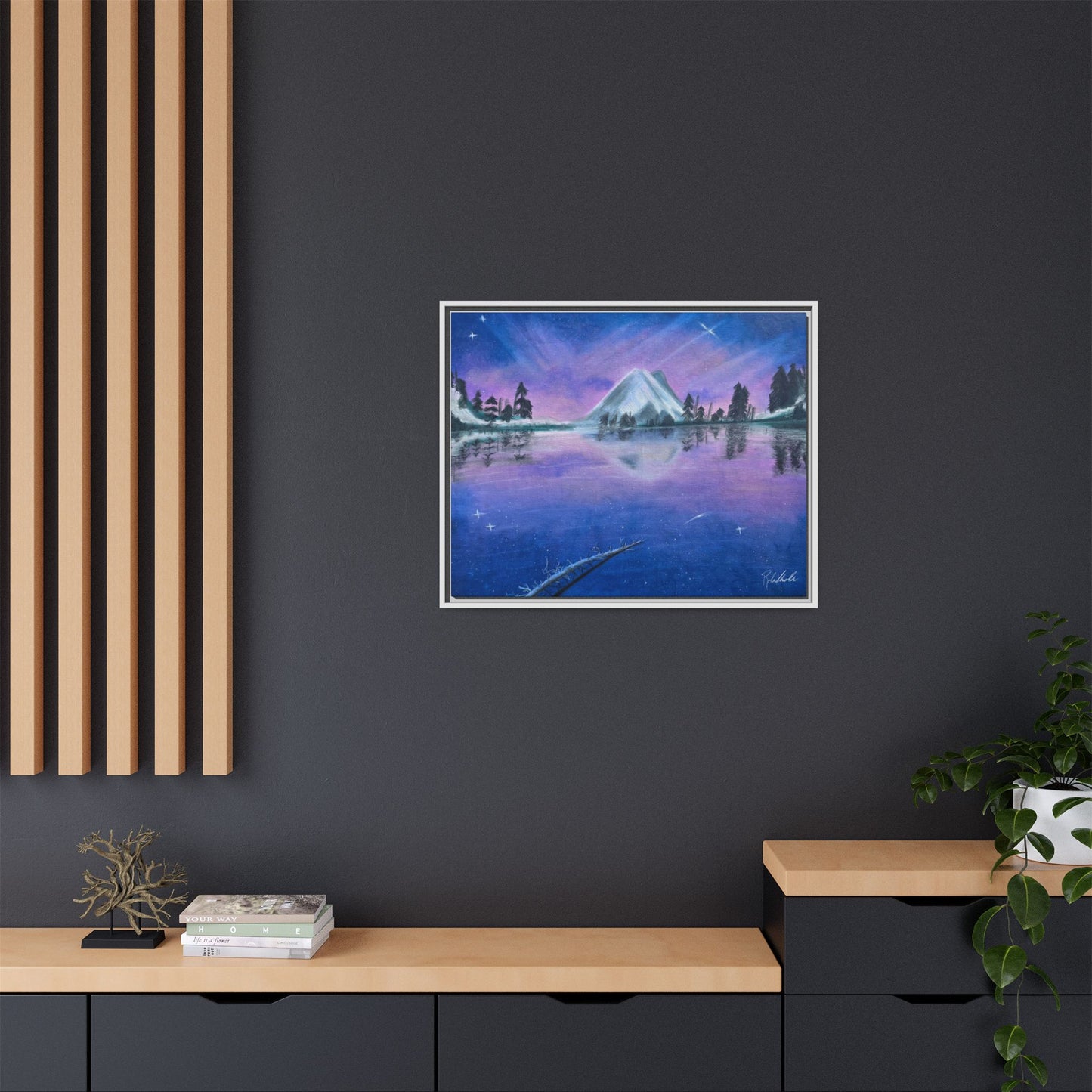 Purple Sky Over Lone Mountain Framed Wall Art