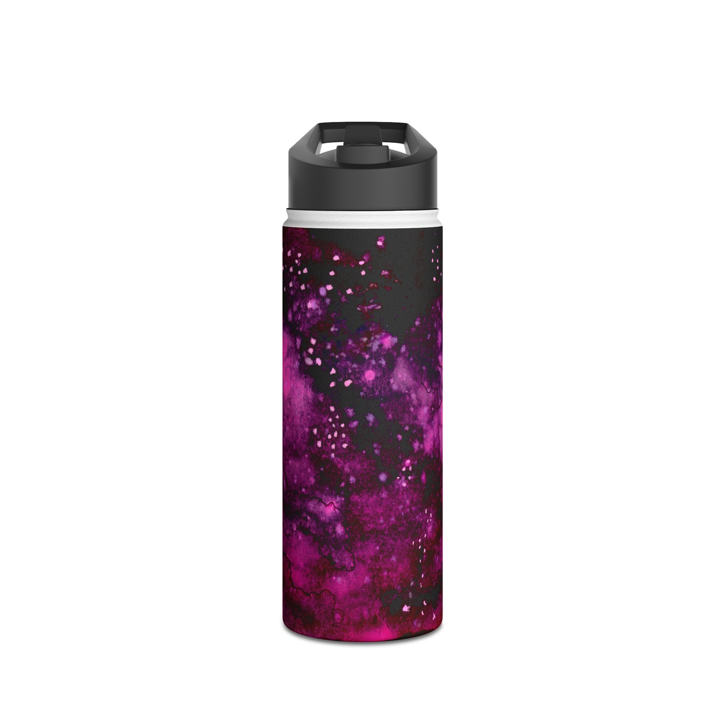 Rose Colored Galaxy Stainless Steel Water Bottle, Standard Lid