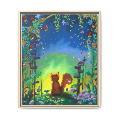 Fox Under Flowers Framed Wall Art