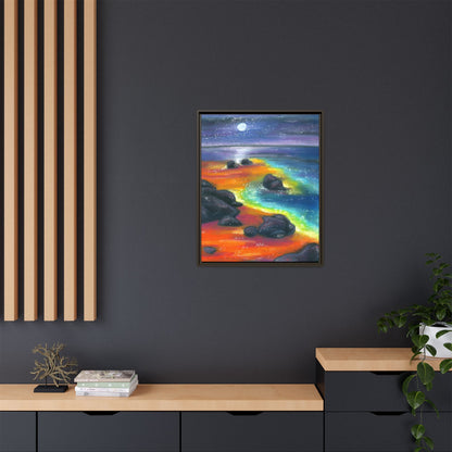 Beach at Night Frame Wall Art