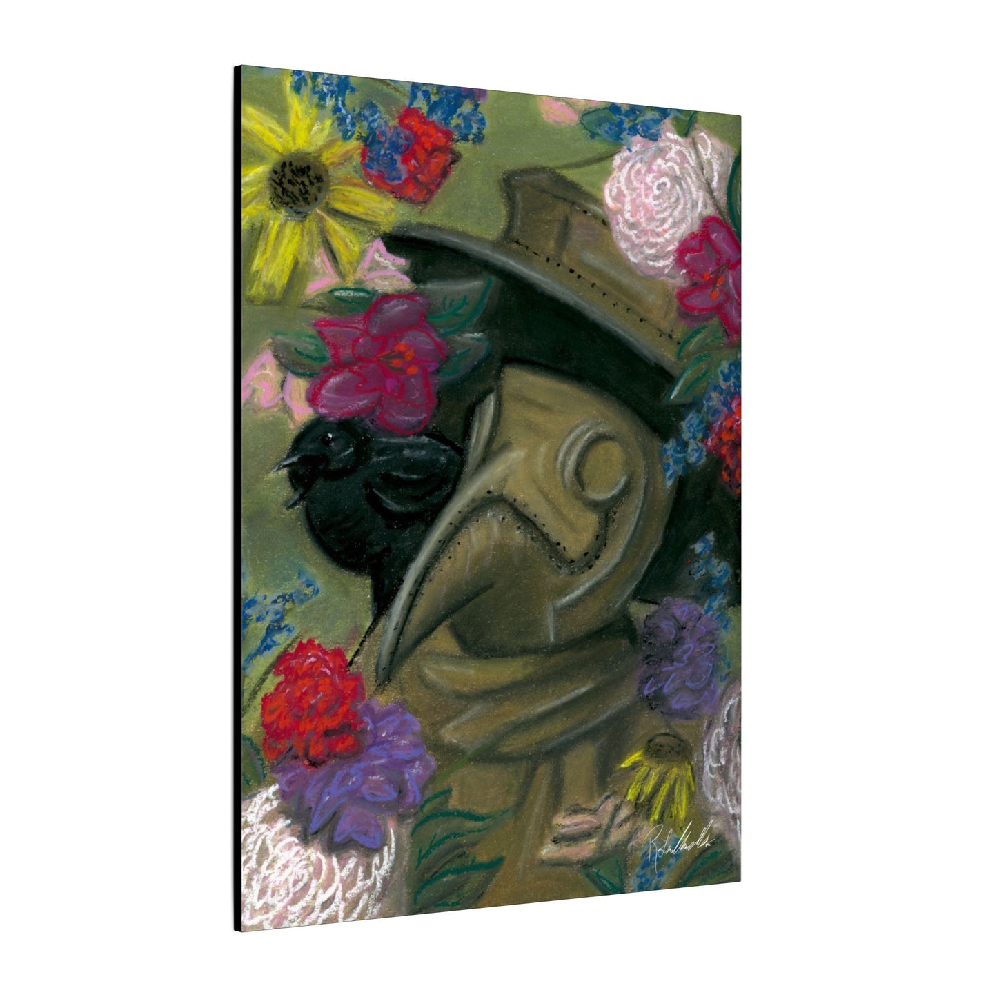Plague Doctor and Raven Canvas Gallery Wrap