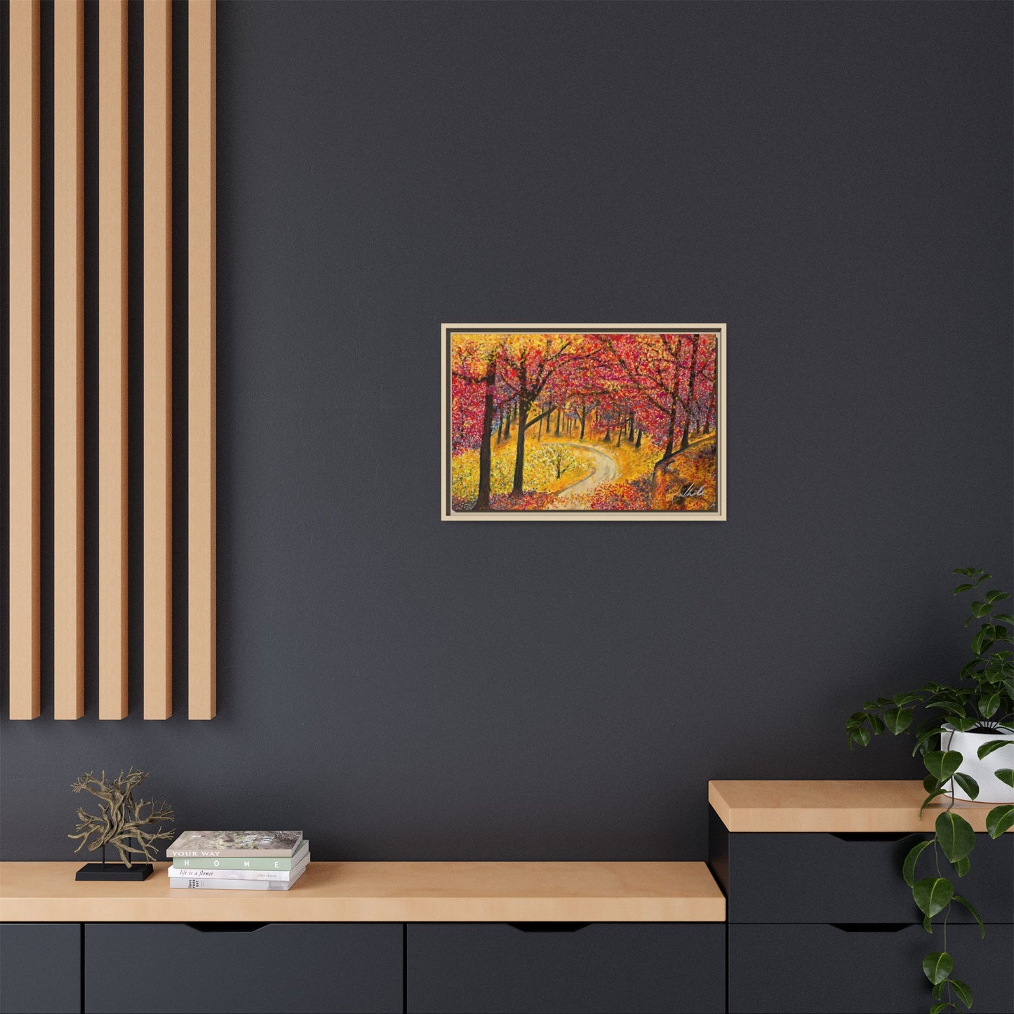 Vibrant Fall Forest Framed Wall Art